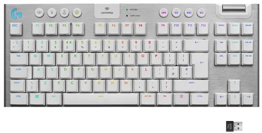 Logitech G915 TKL LIGHTSPEED Wireless GL Tactile - Pelinäppäimistö - Ilman numeronäppäimistöä - Pohjoismainen - Valkoinen